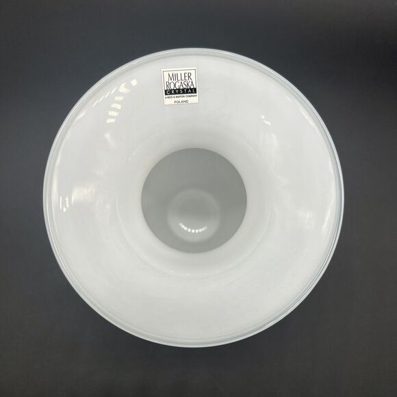 Miller Rogaska Reed And Barton Company Crystal White Vase Art Glass Poland - Picture 2 of 6